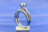 2.5ct Round Cut Diamond Engagement Ring Stylish Bridal Set 14k White Gold Finish