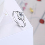 0.5ct Round Cut Diamond Petite Solitaire Engagement Ring 18k White Gold Over