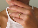Dainty Minimalist Engagement Ring 0.35ct Round Cut Diamond 14k YellowGold Finish