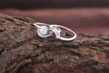1.59ct Engagement Ring Round Cut Diamond Swirl Bridal Set 14k White Gold Finish
