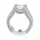 2ct Round Cut VVS1 Diamond Vintage Cluster Engagement Ring 14k White Gold Finish