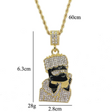 5Ct Round Cut Diamond Cartoon Character Hip Hop Pendant 14K Yellow Gold Finish