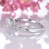 2.2ct Round Cut Diamond Engagement Ring Halo 14k White Gold Finish with Accents