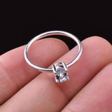 0.5ct Engagement Ring Oval Cut Blue Aquamarine Solitaire 14k White Gold Finish