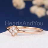 0.4ct Round Cut Moissanite Minimalist Women Engagement Ring 14k Rose Gold Plated