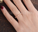 0.5ct Round Cut Moissanite Milgrain Anniversary Wedding Band 14k RoseGold Plated