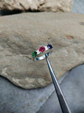2.5ct Wedding Band Oval Cut Multi Stone Stylish Three Stone 14k White Gold Over