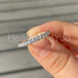 1ct Round Cut Moissanite Full Eternity Women Wedding Band 14k White Gold Plated
