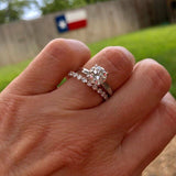 2ct Round Cut Diamond Petite Bridal Set Engagement Ring 14k White Gold Finish