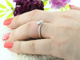 Two Stone Solitaire Engagement Ring 2ct Round Cut Diamond 14k White Gold Finish