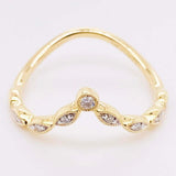 0.3ct Round Cut Moissanite Curved Stacking Wedding Band 14k Yellow Gold Plated
