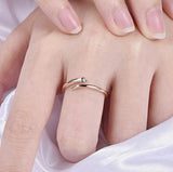 0.1ct Round Cut Diamond Engagement Ring Open Nail Bypass 14k Rose Gold Finish