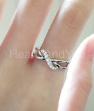 0.5ct Round Cut Moissanite Stylish Split Band Engage Ring 14k White Gold Plated