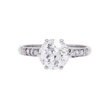 1.4ct Round Cut Diamond Engagement Ring Solitaire 14k WhiteGold Over with Accent