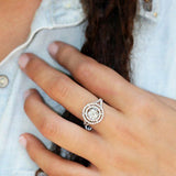 3ct Round Cut Diamond Double Halo Cocktail Engagement Ring 14k White Gold Finish