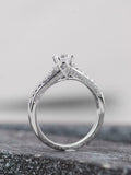 Solitaire with Accents Engagement Ring 2.3ct Round Diamond 14k White Gold Finish