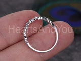 0.4ct Round Cut Moissanite Leaf Vine Anniversary Women Band 14k WhiteGold Plated