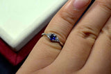 0.55ct Engagement Ring Oval Cut Sapphire Dainty Minimalist 14k White Gold Finish