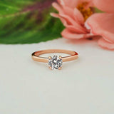 0.5ct Round Brilliant Cut Diamond Solitaire Engagement Ring 14k Rose Gold Finish
