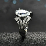 2.5ct Pear Cut Diamond Engagement Ring 14k White Gold Over Unique Antique Design
