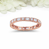 2ct Baguette Cut Diamond Wedding Band Eternity Anniversary 14k Rose Gold Finish
