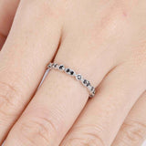 1.2ct Round Cut Black Diamond Wedding Band Half Eternity 14k White Gold Finish