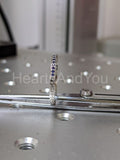 0.2ct Round Cut Simulated Sapphire Filigree Wedding Band 14k White Gold Plated