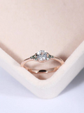0.5ct Round Diamond Engagement Ring Dainty Minimalist Women 14k Rose Gold Finish