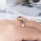 2.6ct Oval Cut Peach Morganite Engagement Ring Solitaire 14k Rose Gold Finish