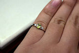 0.4ct Engagement Ring Oval Cut Green Peridot Solitaire 14k White Gold Finish