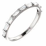 0.5ct Baguette Diamond Eternity Anniversary Wedding Band 14k White Gold Finish
