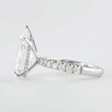 2.2ct Pear Simulated Diamond Hidden Halo Engagement Ring 14k White Gold Plated