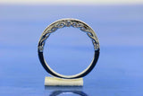 1.4ct Round Cut Diamond Wedding Band Mligrain Filigree 14k White Gold Finish