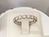 2.2ct Round Cut Moissanite Anniversary Women Wedding Band 14k White Gold Plated