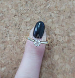 0.12ct Round Cut Moissanite Solitaire Engagement Ring 14k Yellow Gold Plated