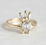 2ct Oval Cut VVS1D Diamond Engagement Ring Unique Crown 14k Yellow Gold Finish
