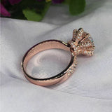 5Ct Round Cut Diamond Floral Inspire Cocktail Engagement Ring 14K Rose Gold Over
