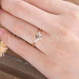 1.5ct Oval Cut Simulated Morganite Petite Engagement Ring 14k Rose Gold Plated