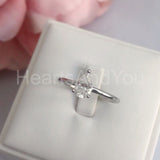 0.2ct Pear Cut Simulated Diamond Solitaire Engagement Ring 14k White Gold Plated