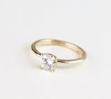 0.5ct Cushion Simulated Diamond Solitaire Engagement Ring 14k Yellow Gold Plated