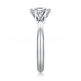 0.3ct Round Cut Moissanite Solitaire Women Engagement Ring 14k White Gold Plated