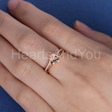 1.2ct Oval Cut Simulated Peach Morganite Split Shank Ring 14k Rose Gold Plated