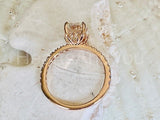 2.3ct Oval Simulated Diamond Solitaire with Accents Ring 14k Yellow Gold Plated