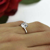 1CT ROUND CUT VVS1 D DIAMOND SOLITAIRE ENGAGEMENT RING 14K WHITE GOLD FINISH