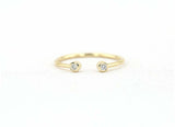 0.3ct Round Cut Diamond Open Cuff Stackable Engagement Ring 14k Yellow Gold Over