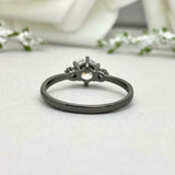 1ct Engagement Ring Round Cut Diamond Three Stone Design 14k Black Gold Finish