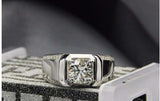 2ct Round Diamond Solitaire with Accent Men Engagement Ring 14k WhiteGold Finish