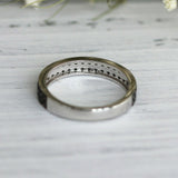 2Ct Round Cut Black Diamond Two Row Wedding Band Ring 14K White Gold Finish