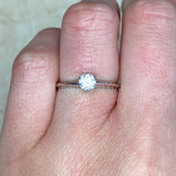 0.5ct Round Cut Moissanite Solitaire Women Engagement Ring 14k White Gold Plated