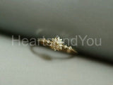 0.5ct Round Cut Moissanite Floral Geometric Engagement Ring 14k Gold Plated